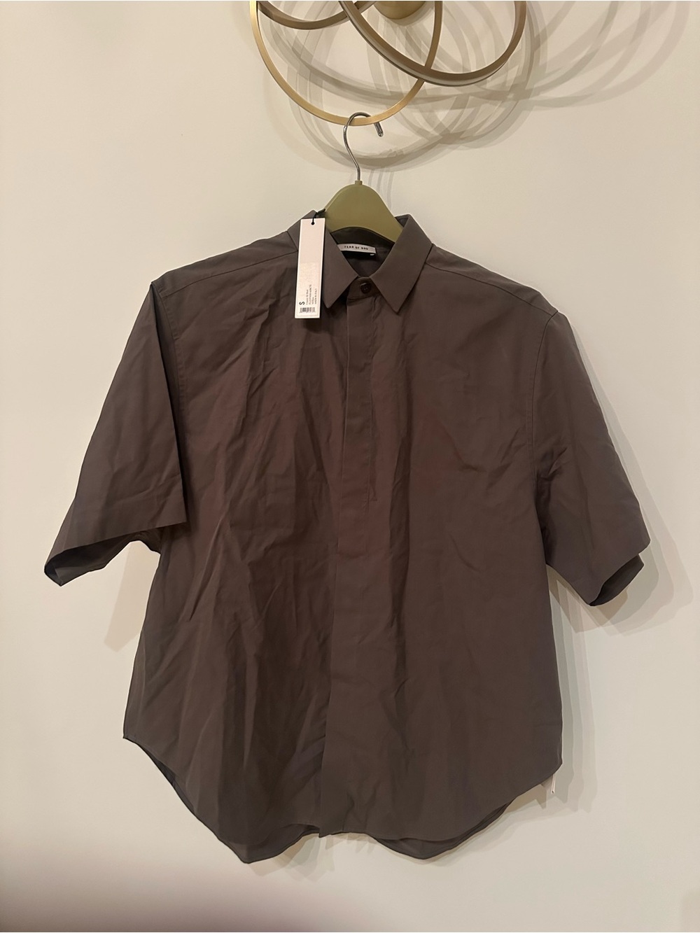 Fear of God Classic Short Sleeve Shirt Willow Size S NWT $600 Olive Green